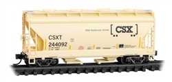 Micro Trains 092 00 650 N ACF 39' 2-Bay Center-Flow Covered Hopper Round Hatches CSX #244092