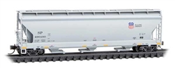 Micro Trains 094 00 970 N ACF 3-Bay Center Flow Covered Hopper with Elongated Hatches Union Pacific SP #496490 Building America Logo