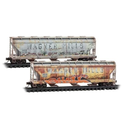 Micro Trains 983 05 105 N ACF 3-Bay Center Flow Covered Hopper w/Round Hatches The Andersons AEX #1412 1413 Ex-Wagner