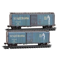 Micro Trains 983 05 107 N NYSW 40ft Boxcar 2Pk Weathered