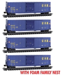 Micro Trains 993 00 220 N 50' Boxcar with 10' Door No Roofwalk 4-Pack Foam Nest CSX
