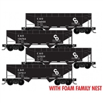 Micro Trains 993 00 224 N 33' 2-Bay Offset-Side Hopper 4-Pack Foam Nest Chesapeake & Ohio