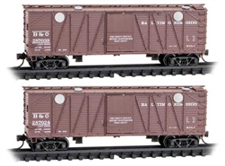 Micro Trains 993 02 210 N 40' Wood Boxcar Cement Hopper 2-Pack in Foam Nest Baltimore & Ohio