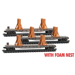 Micro Trains 993 02 220 N Flat Ribbon Rail Weathered 3-Pk #1 NS Foam Case