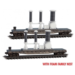 Micro Trains 993 02 232 N 50' Fishbelly-Side Flatcar w/Power Insulator 2-Pack Foam Nest Denver & Rio Grande Western