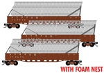 Micro Trains 993 02 242 N 50' Composite Gondola w/Fishbelly Sides & Auto Frame Load Kit Foam Nest Santa Fe