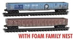 Micro Trains 993 05 016 N Gondola 15 Panel Fishbelly Chicago & North Western 2-Pack Weathered Foam