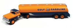Classic Metal Works 31201 HO 1960 Ford Tractor w/Tank Trailer Assembled Gulf Oil