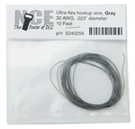 NCE 258 Ultraflex Hook-Up 32AWG .023 Diameter Wire Gray 10'