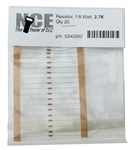NCE 260 2700 Ohm Resistor 1/8 Watt Pkg 20