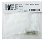 NCE 262 3mm LED Warm Pkg 20