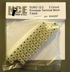 NCE 297 12-Circuit Eurostyle Terminal Strips For 14-24 AWG Wire Pkg 2