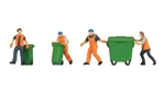 Noch 15027 HO Garbage/Refuse Collectors 4 Figures 3 Bins