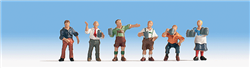 Noch 15558 HO Beer Garden Figures pkg(6)