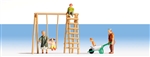 Noch 15589 HO Grandparents and Grandchildren with Accessories 5 Figures; Swing Set, Wheelbarrow