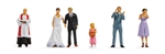 Noch 15862 HO Wedding Couple Couple Preist Flower Girl 2 Guests
