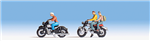 Noch 15904 HO Motorcyclists/Motorbikers 3 People & 2 Bikes Set #1