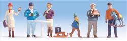 Noch 15926 HO Christmas Market Figures Pkg 6