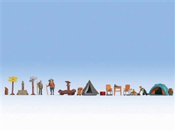 Noch 16201 HO Camping with Accessories 4 Figures 2 Tents Camp Accessories