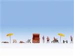 Noch 16205 HO Bathing Swimming Beach with Accessories 6 Figures Beach-Pool Accessories