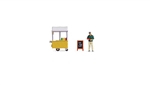Noch 16505 HO Hot Dog Stand Tiny Scenes Figure Sign and Cart