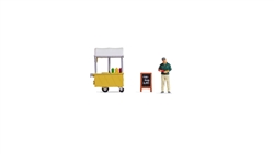 Noch 16505 HO Hot Dog Stand Tiny Scenes Figure Sign and Cart