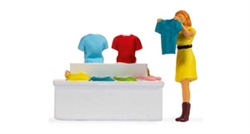 Noch 16508 HO Dress Shopping Tiny Scenes Figure and Sales Shelf