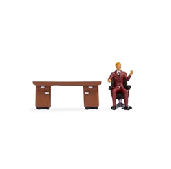 Noch 16518 HO In the Office #1 Tiny Scenes Seated Man and Desk
