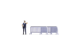 Noch 16519 HO Police Operation Tiny Scenes Officer and 2 Barricades