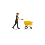 Noch 16524 HO German Post #3 Tiny Scenes Figure and Cart
