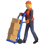 Noch 16527 HO Warehouse Work #3 Tiny Scenes Figure Dolly and Boxes