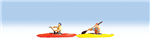 Noch 16809 HO Boat w/Figures Kayaks pkg 2