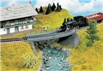 Noch 21350 HO Curved Steel Bridge 7" High            