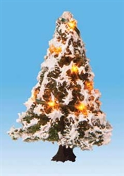 Noch 22110 Snow-Covered Christmas Tree w/ 10 LEDs 2" Tall