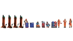 Noch 35900 N Railway Maintenance Depot Color 3D Print 6 Figures 4 Jacks Barrel Stand Bin Vacuum