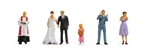 Noch 36862 N Wedding Couple Preist, Couple, Flower Girl, 2 Guests