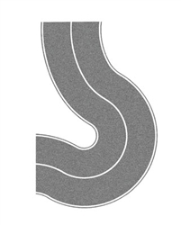 Noch 60704 HO Flexible Pavement Highway Curve Gray 3-13/64"