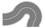 Noch 60710 HO Flexable Pavement Country Road Curve Gray