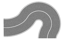 Noch 60710 HO Flexable Pavement Country Road Curve Gray