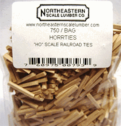 Northeastern Scale Lumber 793 HO Scale Railroad Ties Pkg 750