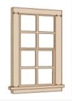 Northeastern Scale Lumber 95001 HO Window Pkg 12 4/4 Double-Hung