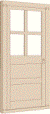 Northeastern Scale Lumber 95023 HO Laser-Cut Wood Doors 4-Light Scale 30 x 80" Pkg 8