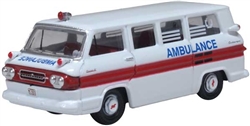 Oxford 87CG61002 HO 1962 Chevrolet Corvair Greenbrier Amblewagon Ambulance Assembled White Red