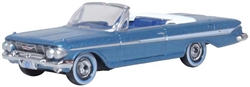 Oxford 87CI61006 HO 1961 Chevy Impala Assembled Jewel Blue White