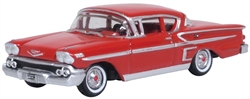 Oxford 87CIS58003 HO 1958 Chevrolet Impala Sport Coupe Assembled Rio Red