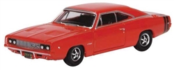 Oxford 87DC68001 HO 1968 Dodge Charger Assembled Red Black