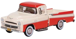 Oxford 87DP57001 HO 1957 Dodge D100 Sweptside Pick Up Truck Assembled Tropical Coral Ivory