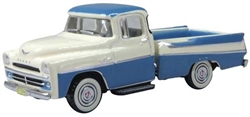 Oxford 87DP57005 HO 1957 Dodge D100 Sweptside Pick Up Truck Assembled Ice Blue, Glacier White