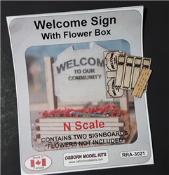 Osborn Model Kits 3021 N Welcome Sign 2 pk Kit