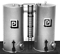 Plastruct 1018 HO Side-By-Side Vertical Tanks Kit 3" Tall, 1-1/2" Diameter